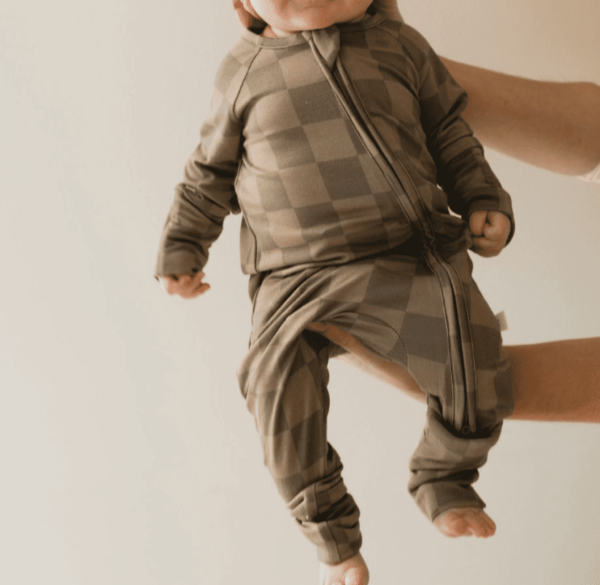 Faded Brown Check, Newborn